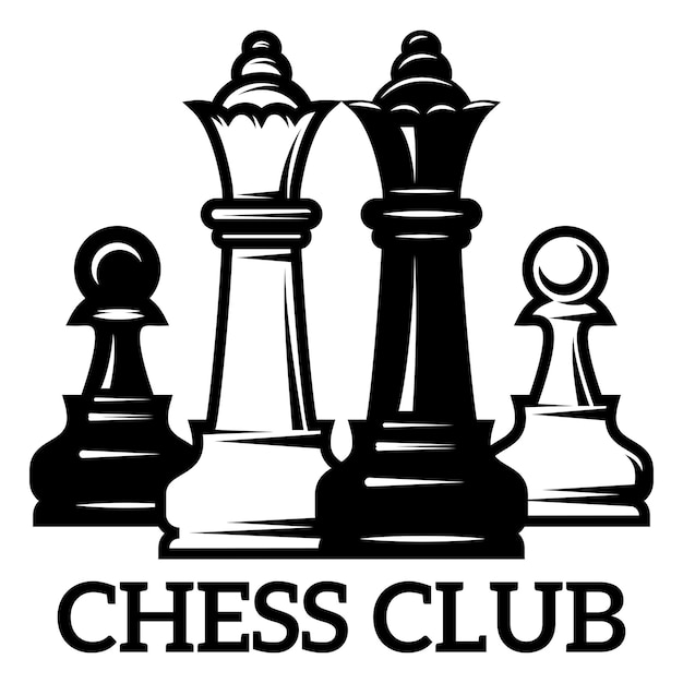 Conjunto monocromático vectorial de piezas de ajedrez como plantilla para el diseño