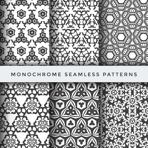 Conjunto monocromo abstracto de patrones sin fisuras