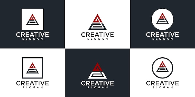 conjunto de monograma creativo un diseño de logotipo