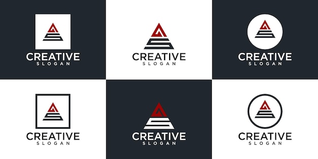 Conjunto de monograma creativo un diseño de logotipo