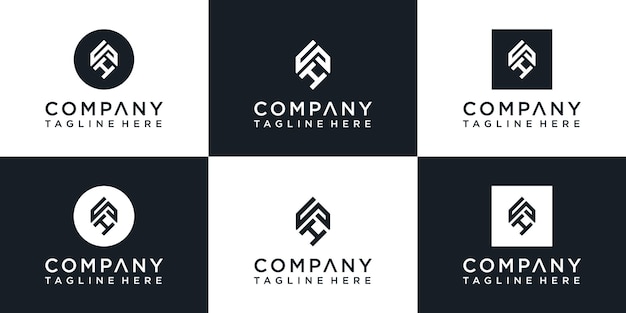 conjunto de monograma creativo letra a diseño de logotipo