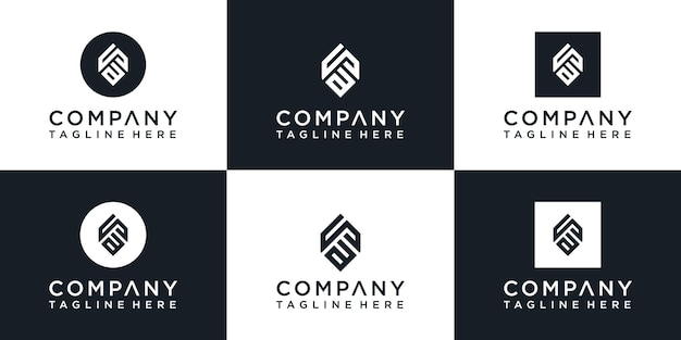 conjunto de monograma creativo letra a diseño de logotipo