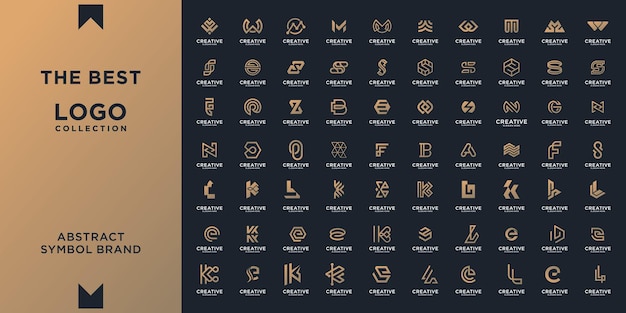 Conjunto de monograma de inspiración de plantilla de diseño de forma de logotipo de letra inicial abstracta A a Z