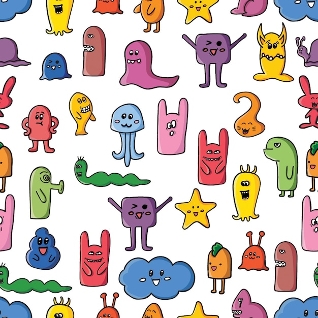 conjunto de monstruos lindos