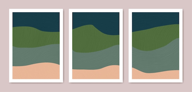 Vector conjunto de montaña abstracta con textura. uso para fondo, portada, papel tapiz, impresión, tarjeta, decoración de pared