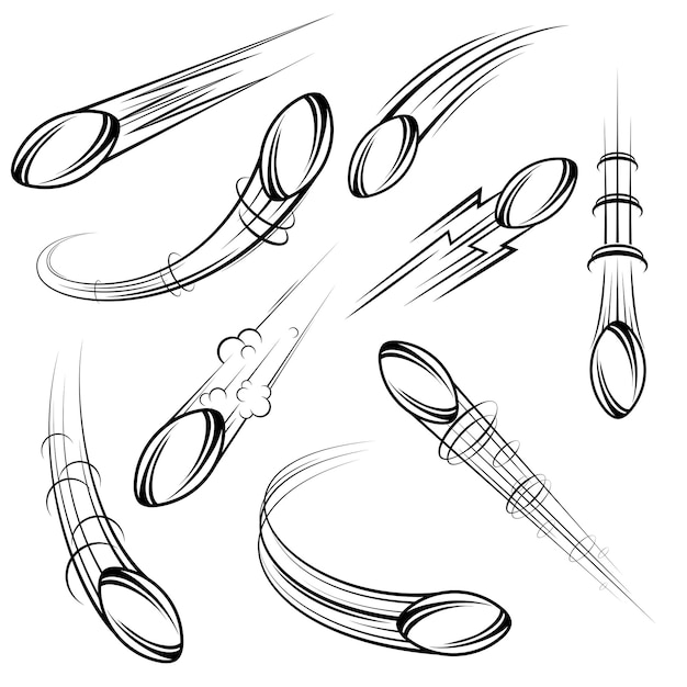 Conjunto de movimiento de símbolos de rugby
