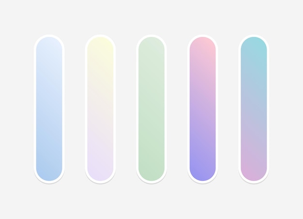 Conjunto de muestras de gradientes de colores vibrantes de vector