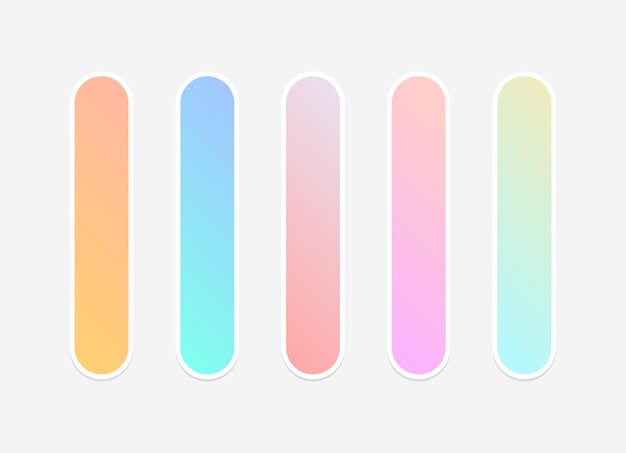 Conjunto de muestras de gradientes de colores vibrantes de vector