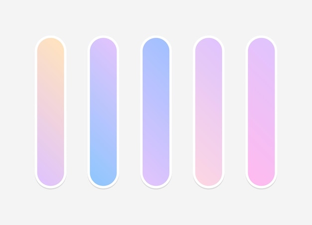 Conjunto de muestras de gradientes de colores vibrantes de vector