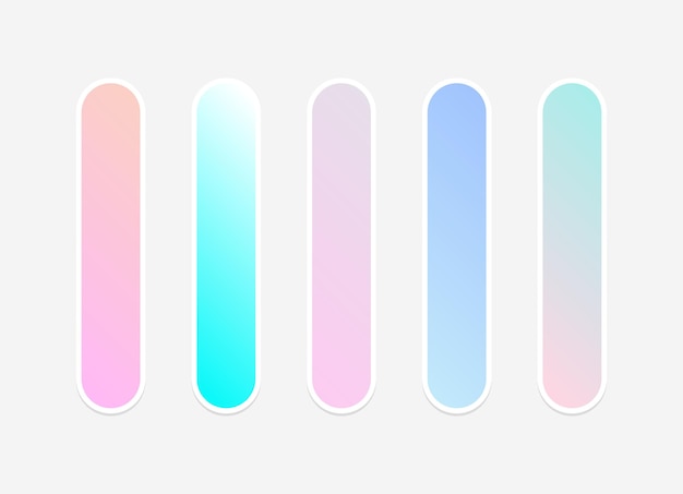 Conjunto de muestras de gradientes de colores vibrantes de vector