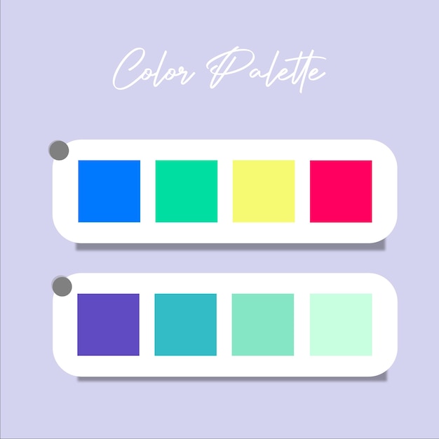 Vector conjunto de muestras de paleta de colores planos degradados vectoriales