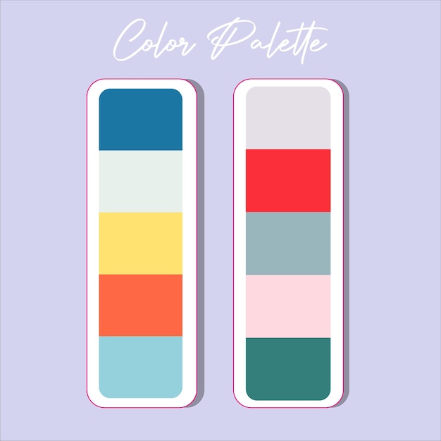 Vector conjunto de muestras de paleta de colores planos degradados vectoriales