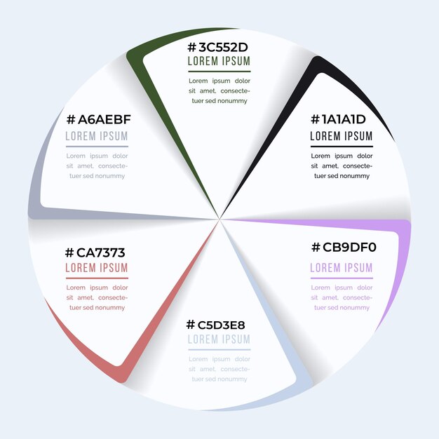 conjunto de muestras de paleta de colores vectoriales Combinación de diferentes colores en RGB HEX para diseño ui ux