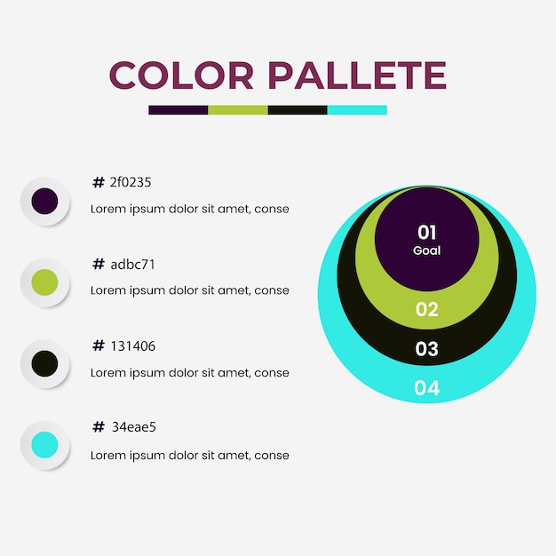 conjunto de muestras de paleta de colores vectoriales Combinación de diferentes colores en RGB HEX para diseño ui ux