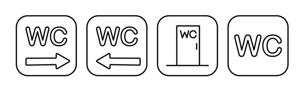 Un conjunto de navegación de baño Wayfinding wc hembra macho para discapacitados y habitación de madre e hijo Vector