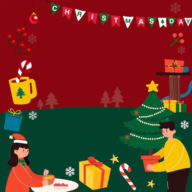 Vector conjunto, de, navidad, iconos, feliz navidad, y, feliz año nuevo, tarjetas de felicitación