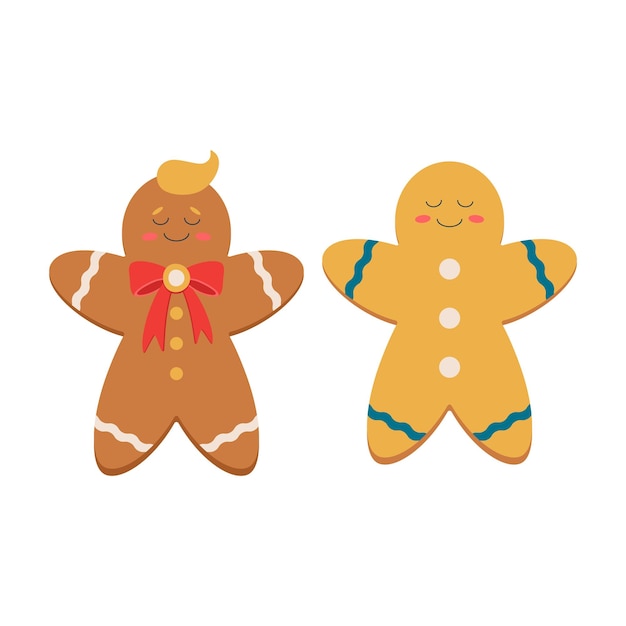 Conjunto de Navidad lindo divertido pan de jengibre elementos de vacaciones de invierno