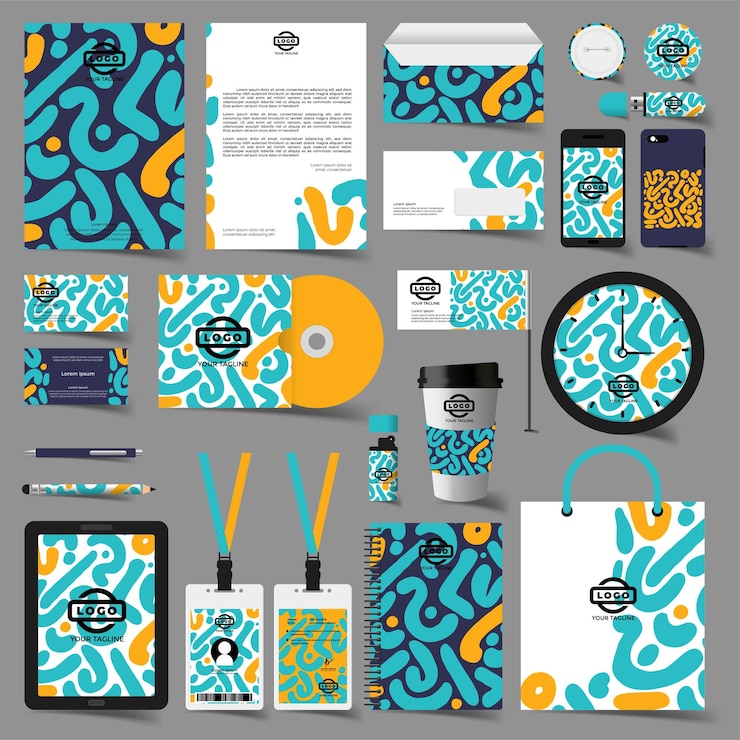 Vector conjunto de negocios de diseño de plantilla de papelería