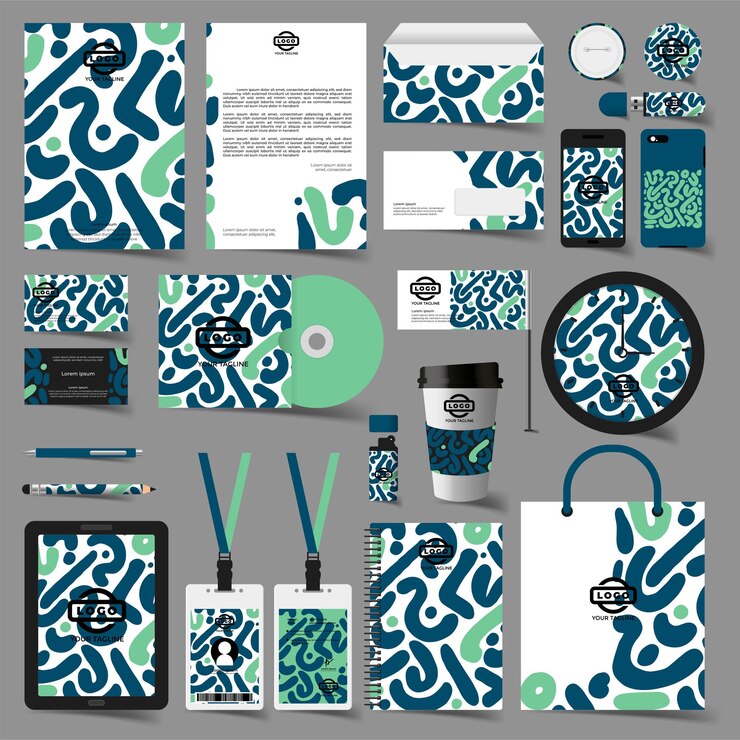 Vector conjunto de negocios de diseño de plantilla de papelería