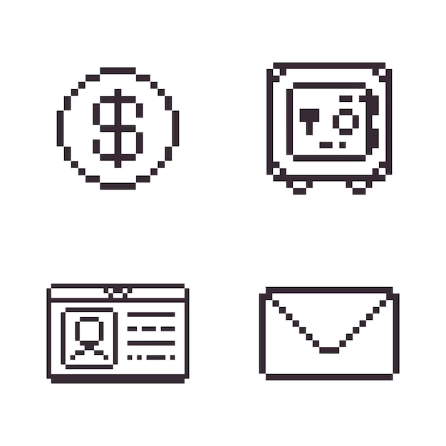 conjunto de negocios de pixel art