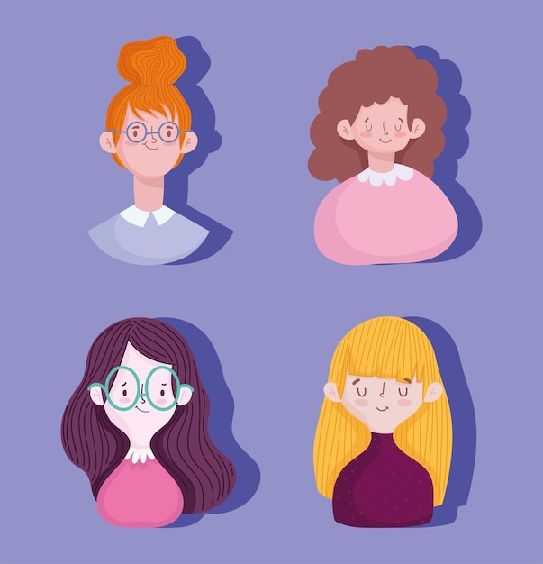 Vector conjunto de niñas