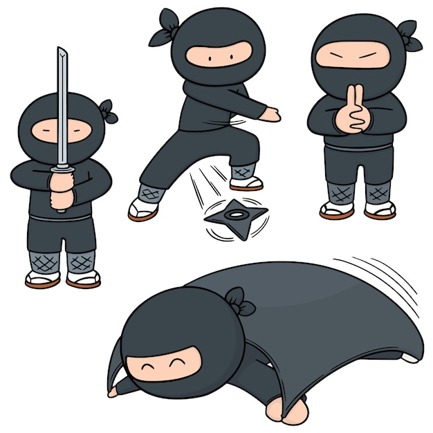 Vector conjunto de ninja