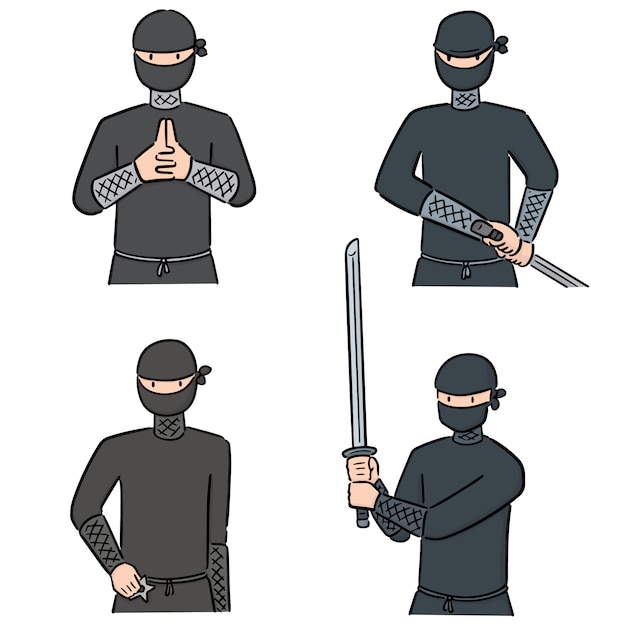 Vector conjunto de ninja