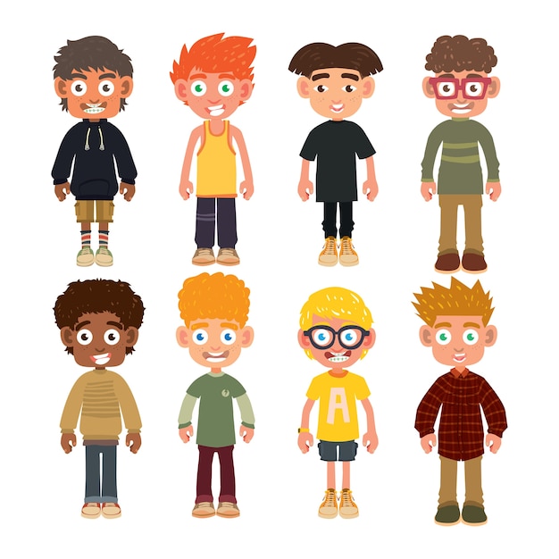 Vector conjunto de niños