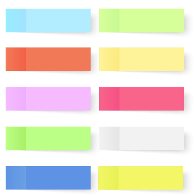 Conjunto de notas adhesivas de vector colorido.