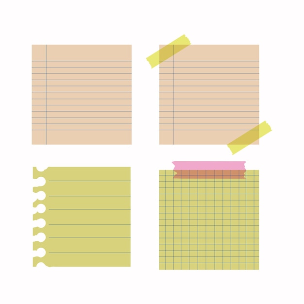 conjunto de notas ilustración