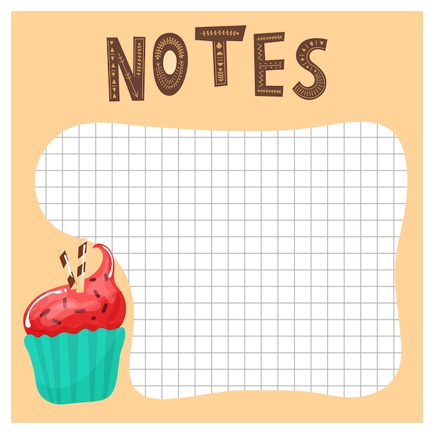 Conjunto de notas de listas de tareas con lindas ilustraciones de donuts de postre para planificadores de agenda listas de verificación noteb