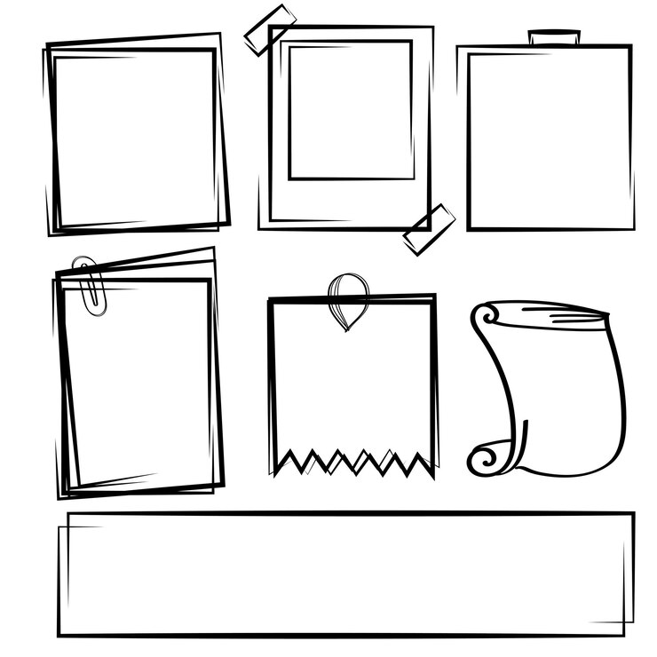 Vector conjunto de notas de papel de recordatorio en blanco de vectores gratuitos