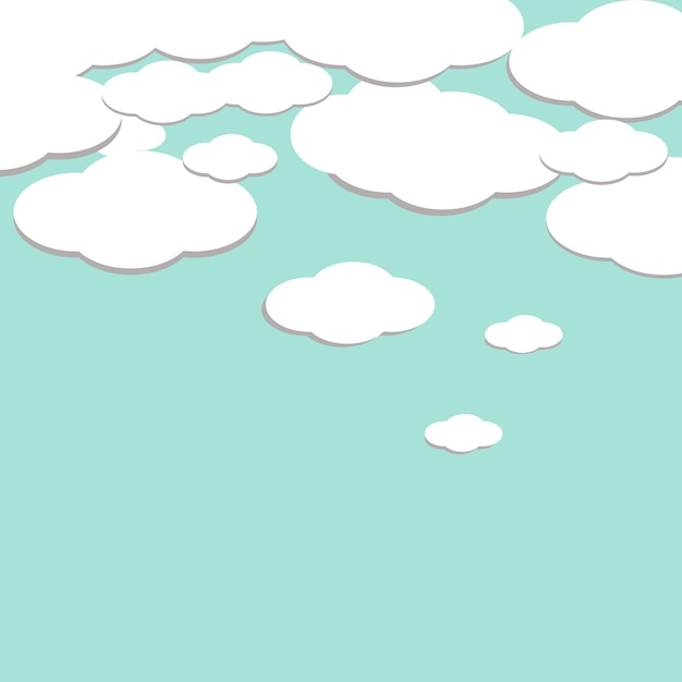 Vector conjunto de nubes aislado sobre un fondo azul.