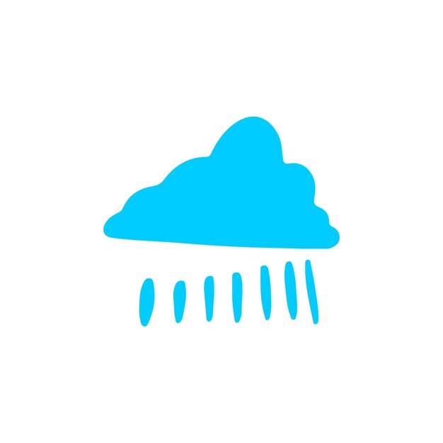 conjunto de nubes azules con vector de lluvia aislado