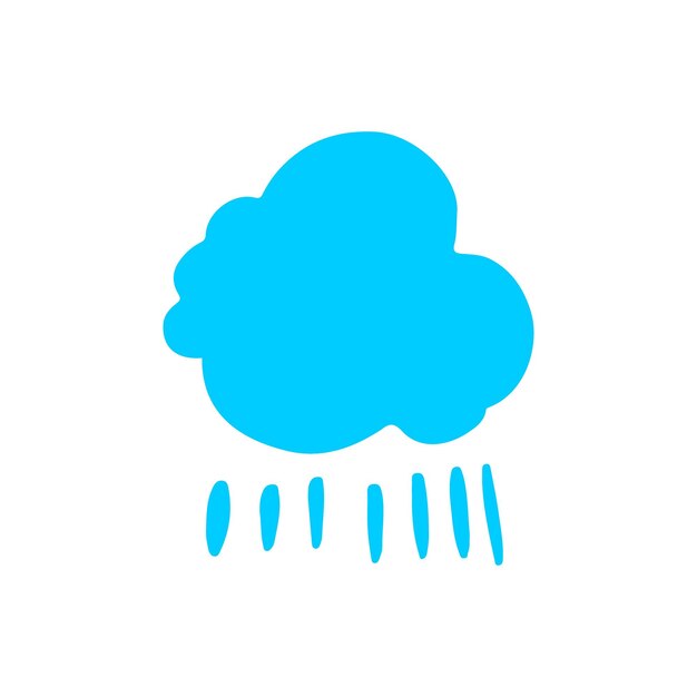 conjunto de nubes azules con vector de lluvia