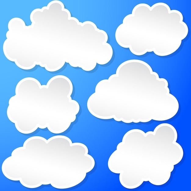 Vector conjunto de nubes en el cielo ilustración vectorial