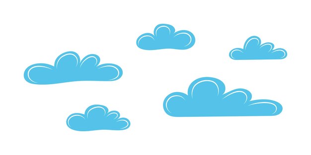 Conjunto de nubes dibujadas a mano