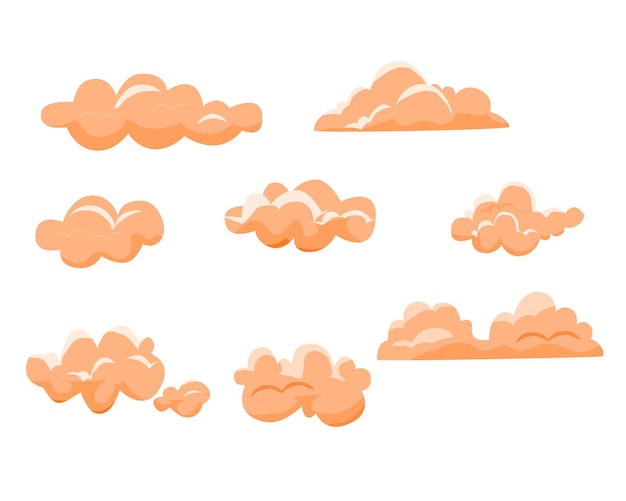 El conjunto de nubes de dibujos animados