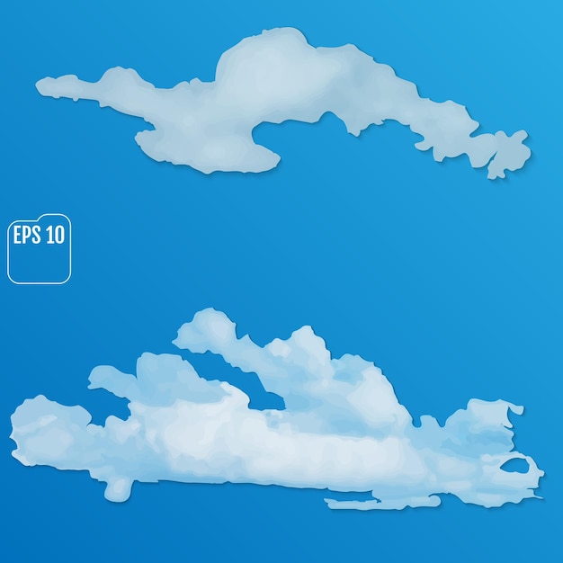 Conjunto de nubes diferentes. Ilustración vectorial EPS 10