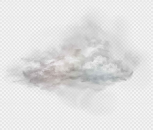 Conjunto de nubes y humo aislado sobre fondo transparente