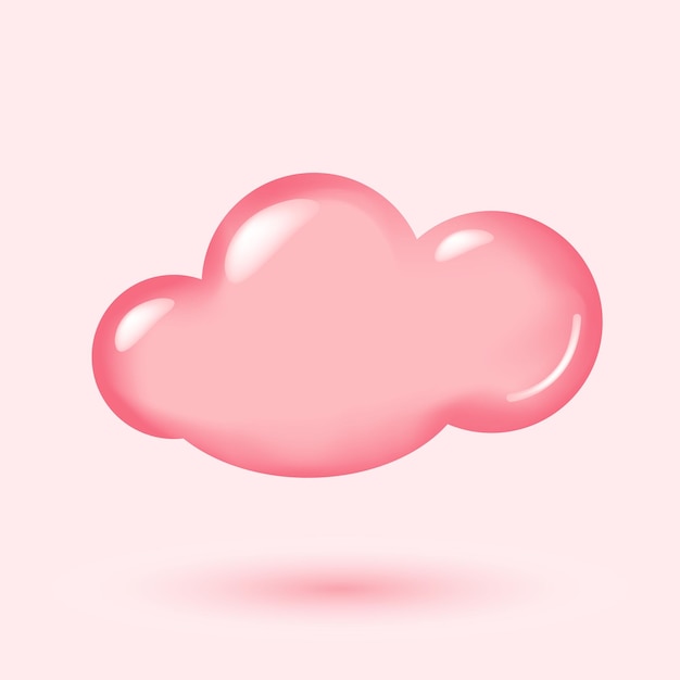 Conjunto de nubes rosadas 3D aislado sobre fondo azul Colección de dibujos animados Icono de nube esponjosa Render Bubble Lindo círculo en forma de humo o símbolo de niebla de cúmulo Ilustración vectorial