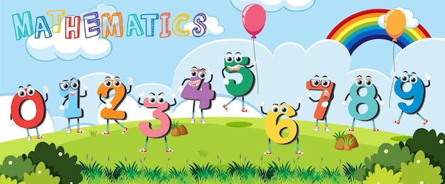 Conjunto de número 0 a 9 para niños