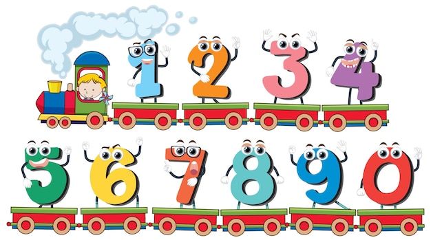 Conjunto de número 0 a 9 para niños