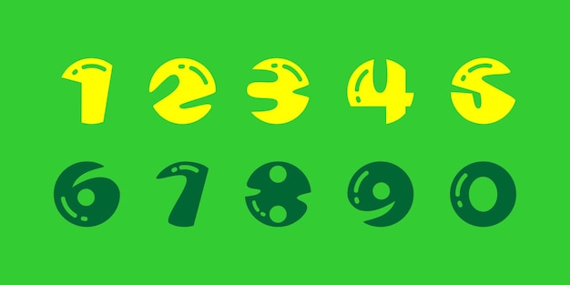 Conjunto de números alfabeto de fuente vectorial moderno diseño plano dinámico con colores brillantes para su estilo único