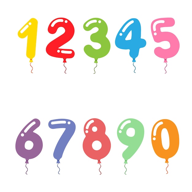 Conjunto de números de globos de fiesta