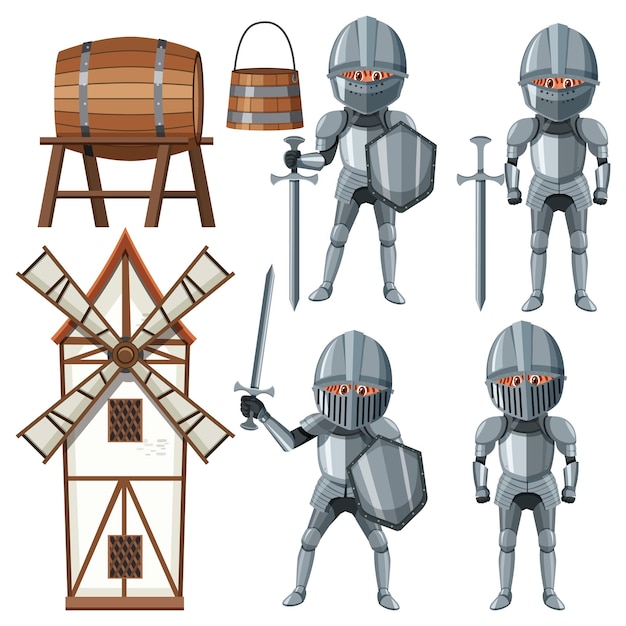 Conjunto de objeto medieval