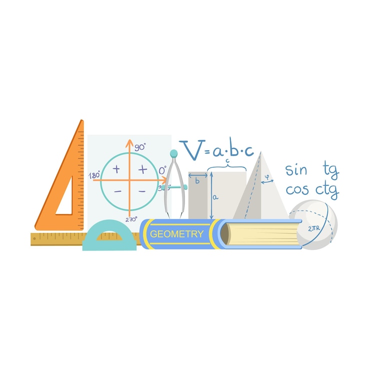 Vector conjunto de objetos de clase de geometría