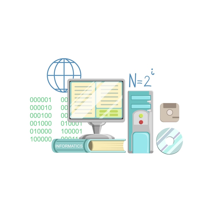 Vector conjunto de objetos de clase de informática
