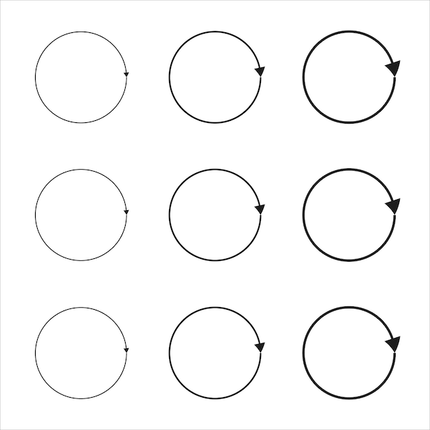 Conjunto de objetos dibujados a mano Formas redondas de grunge vectorial Círculo dibujado a mano simple