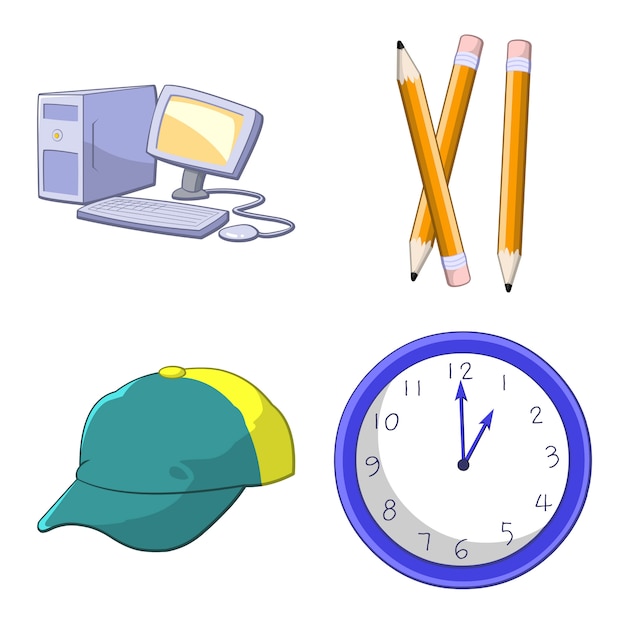 conjunto de objetos ilustración
